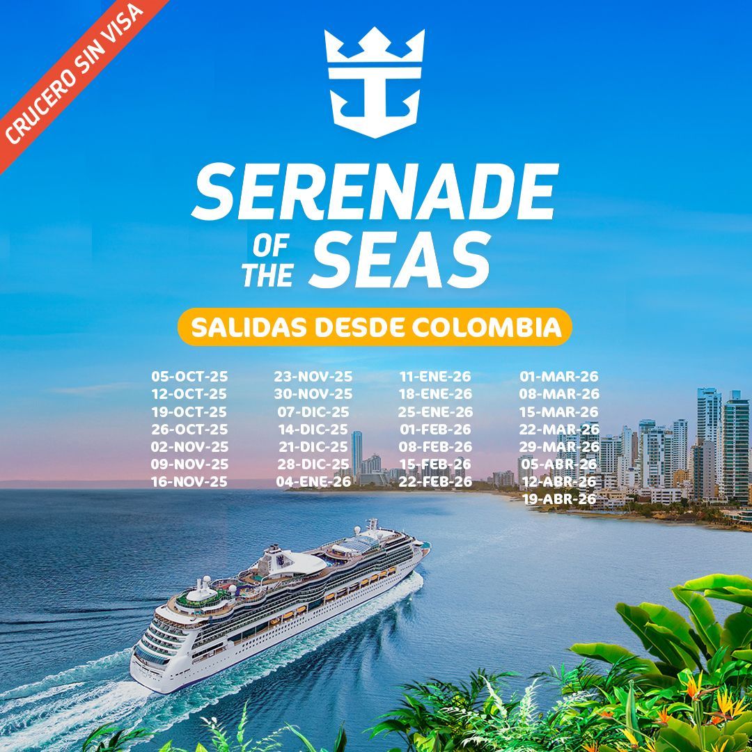 An advertisement for serenade of the seas salida desde colombia