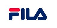 El logotipo de Fila es azul y rojo sobre un fondo blanco.
