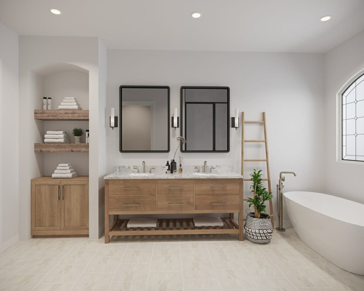 A large white house with three garage doors