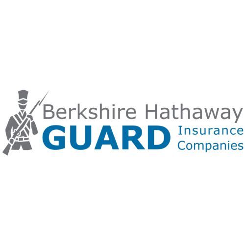 Berkshire Hathaway GUARD Insurance logo: Colonial guard figure with rifle, text "GUARD" in blue.