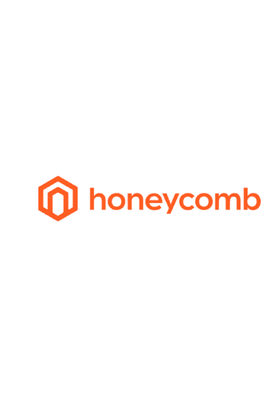Honeycomb logo with orange honeycomb icon and text.