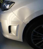 White Car Dent Repair Before — Taren Point, NSW — CJ's Dent Removal
