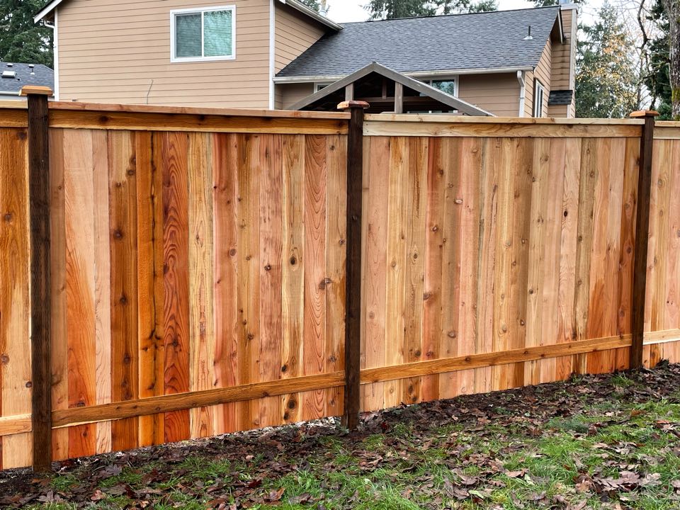 full panel style cedar fence