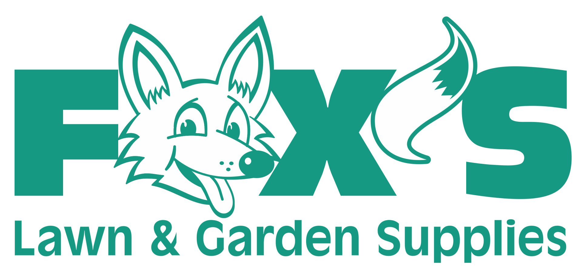 Fox's Lawn & Garden Supplies logo with a smiling fox face and the company name.
