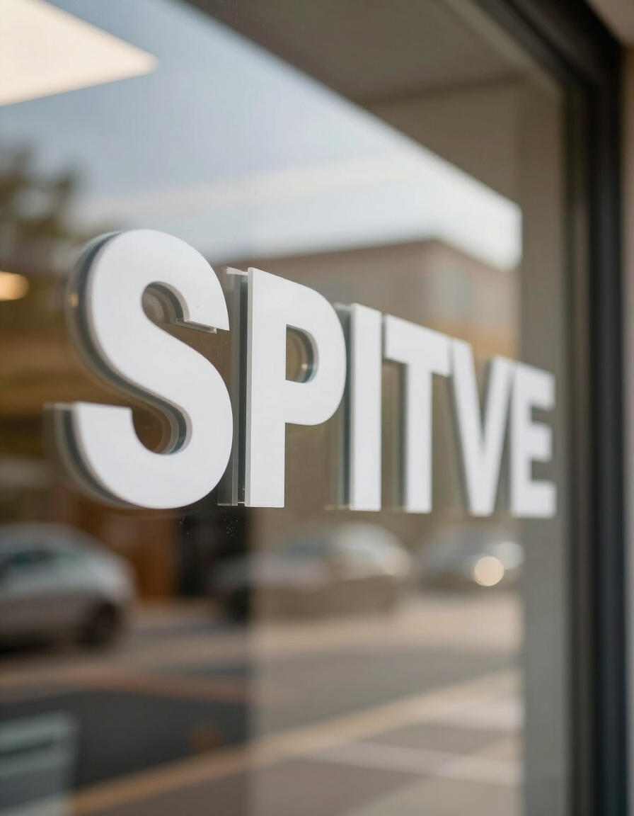 installed storefront sign close-up