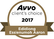 Edidiong Aaron 2017 Avvo client's choice