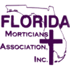 Purple logo: Florida Morticians Association, Inc., with a cross and outline of Florida.