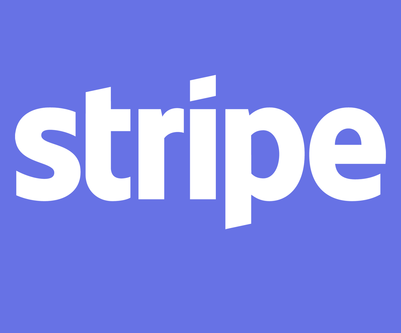 Stripe logo: white text on a purple background.