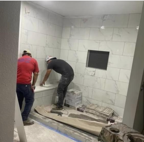 A picture of shower area before remodeling - Gainesville, TX - Morris Painting & Renovation