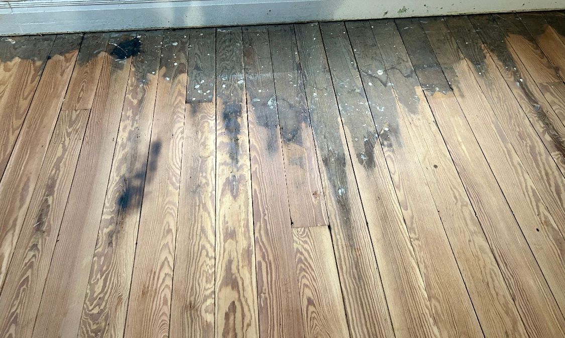 137 Year Old Historical Wooden Floors Before — Gainesville, TX — Morris Painting & Renovation