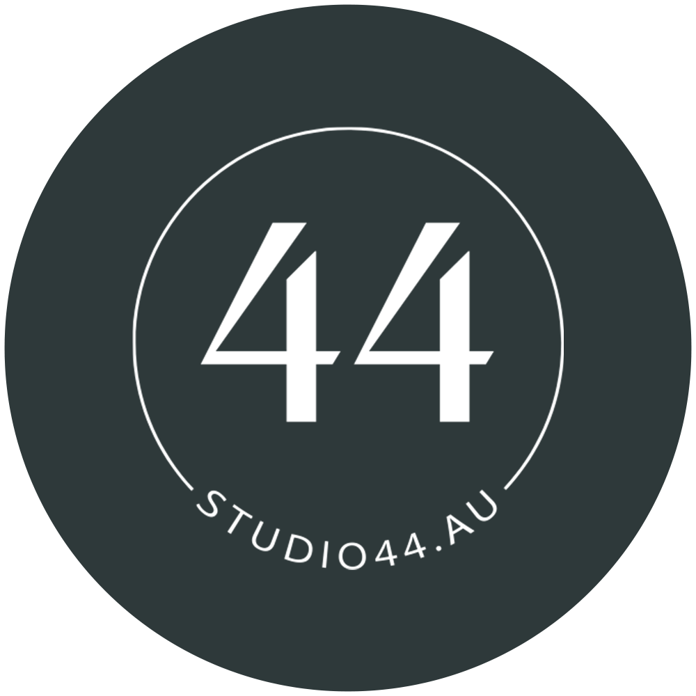 A black circle with the number 44 inside of it