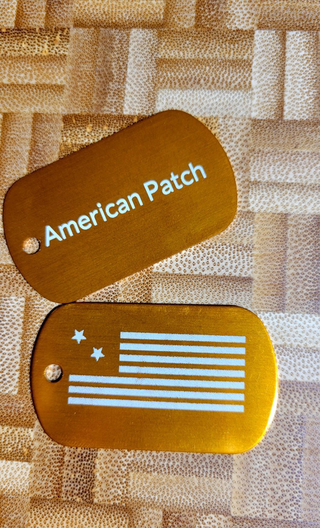 American Patch Dog Tag (Light Orange)