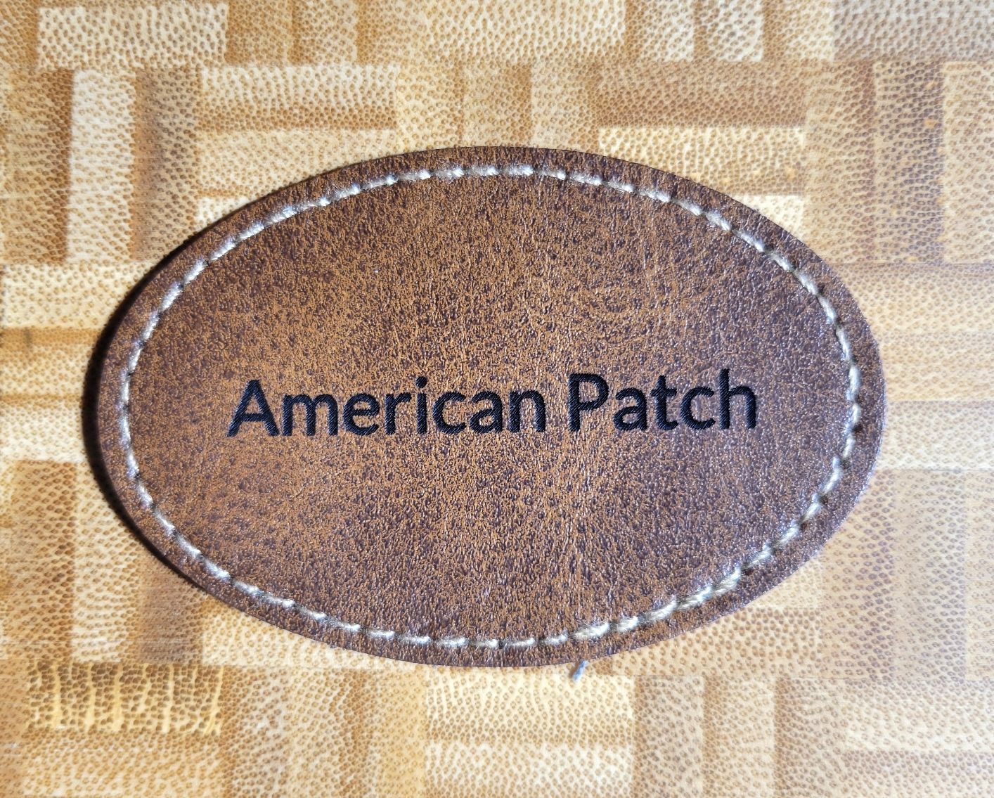 Oval Iron on patch (Dark Brown)