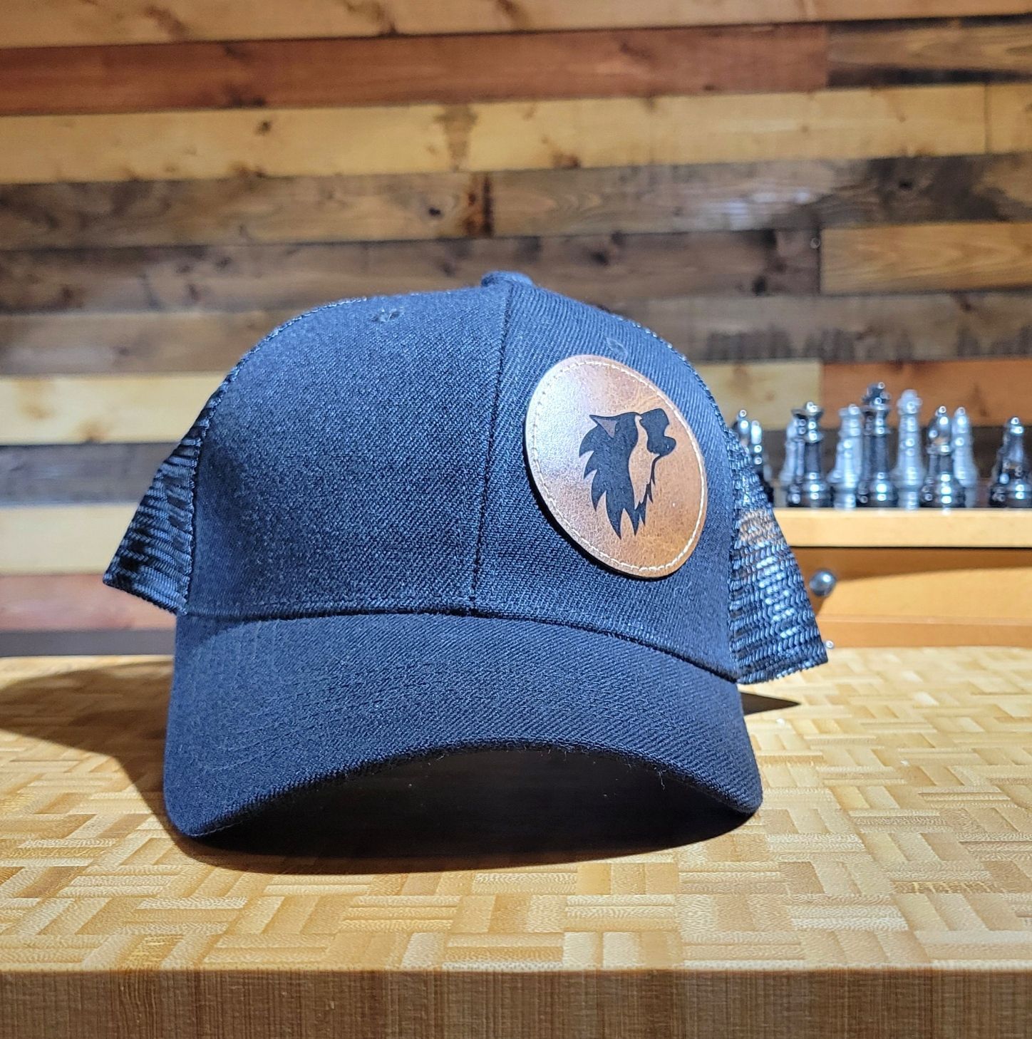 American Patch Wolf Head (Dark Brown)