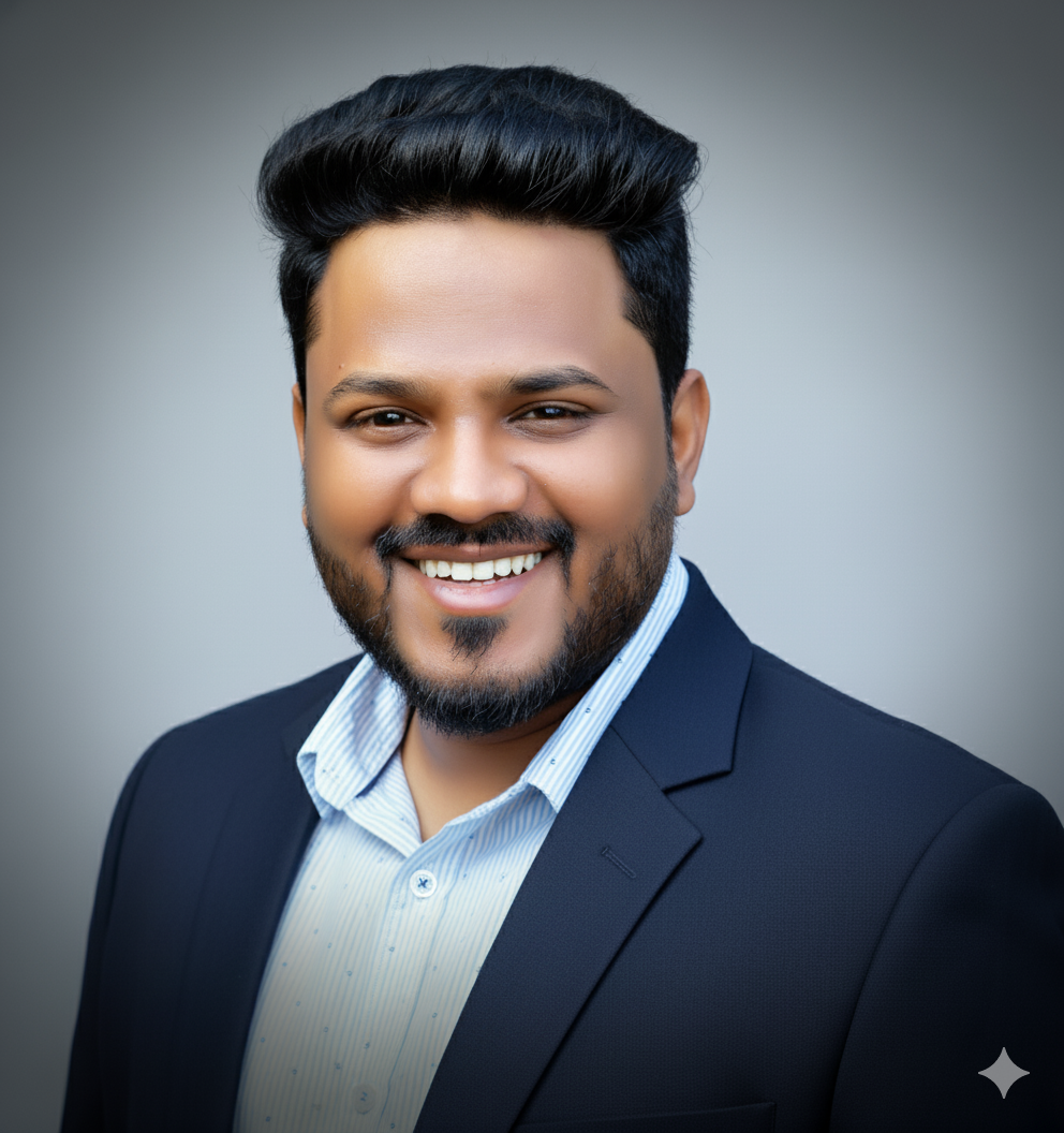 Woman with brown hair wearing a black blazer and blue undershirt smiles at the camera.