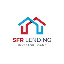 Logo for SFR Lending. Two overlapping house outlines, one blue, one red. Text below: "SFR LENDING Investor Loans."