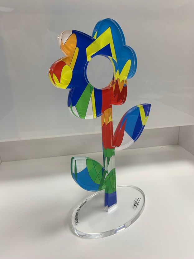 fiore in plexiglass