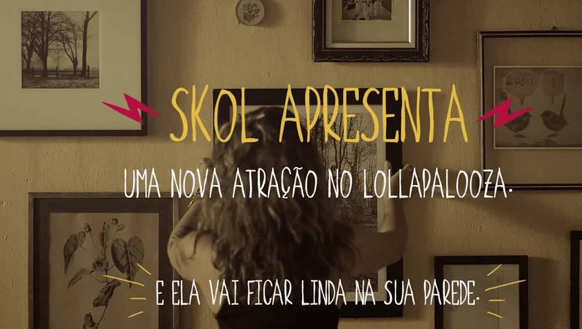 A poster for skol apresenta uma nova atracao no lollapalooza