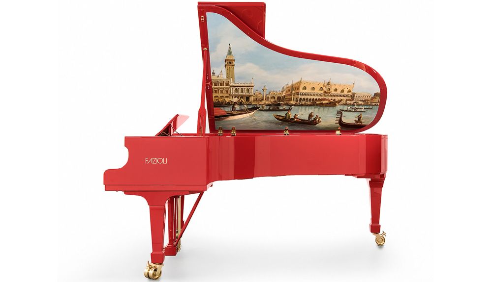 FAZIOLI Marco Polo red inside artwork, VIP Pianos