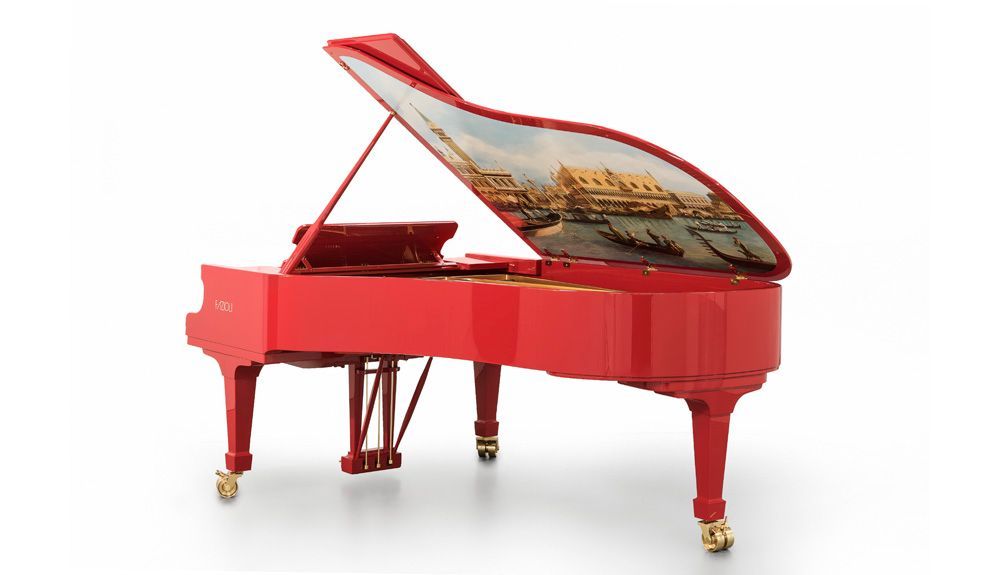 FAZIOLI Marco Polo red rear inside, VIP Pianos