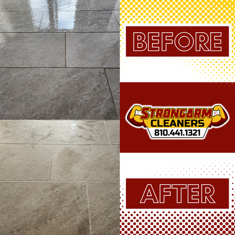 Strongarm Cleaners - A living room with a carpeted floor and a staircase leading to the second floor.