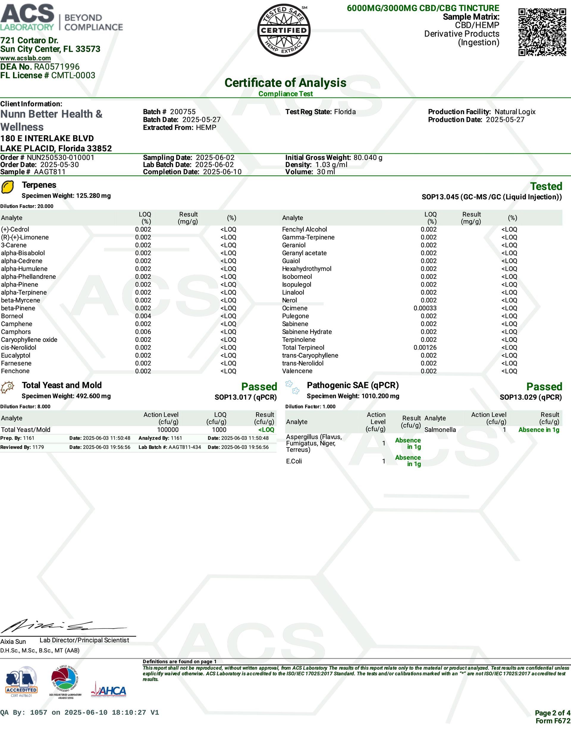 A screenshot of a bill from acs corporation