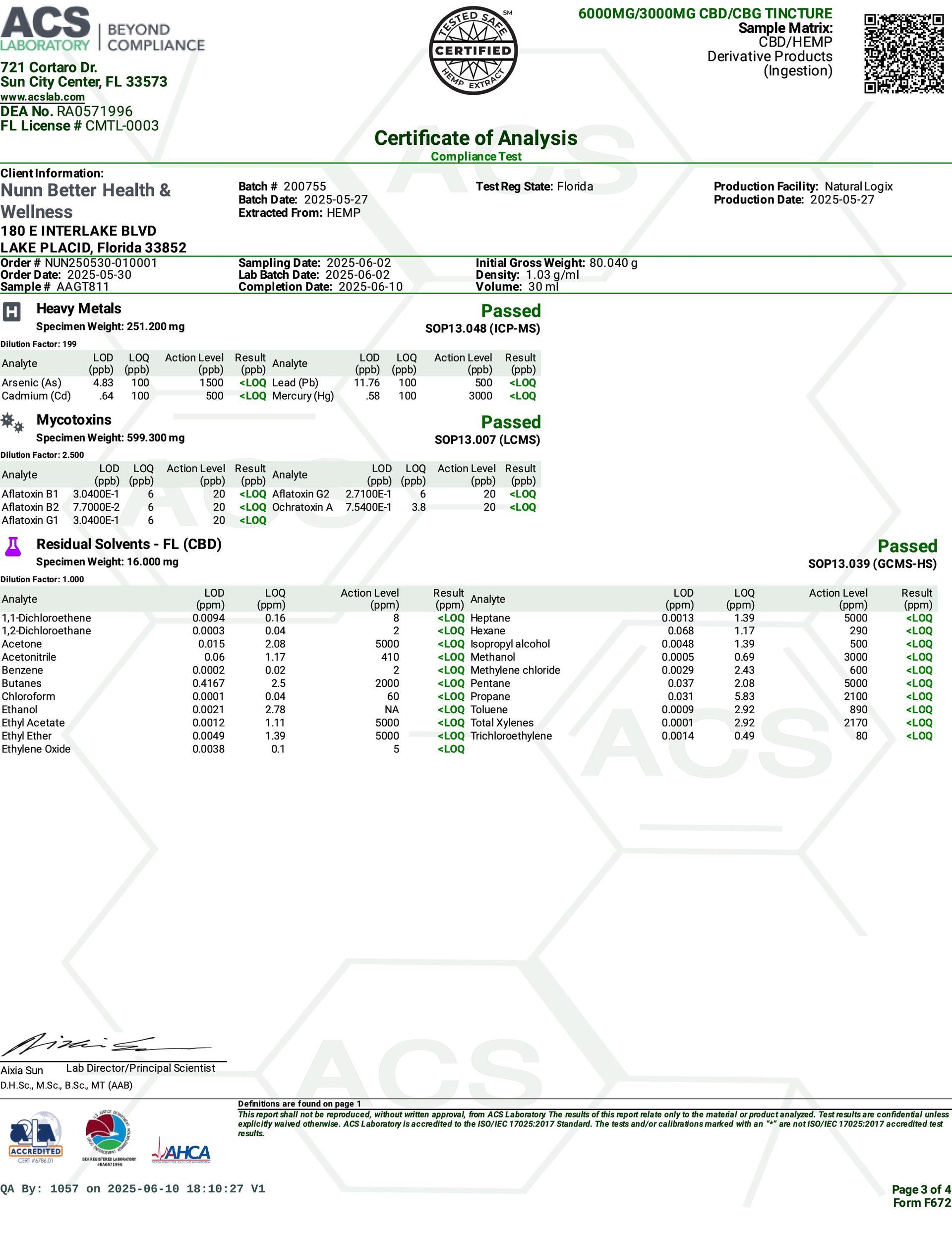 A receipt from acs corporation is shown on a white background.