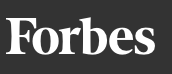 The forbes logo is white on a black background.