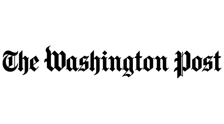 The logo for the washington post is black and white.