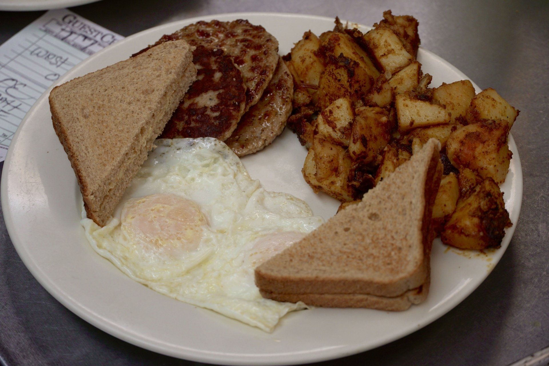 Little George's Restaurant Egg, Sausage and Homefries