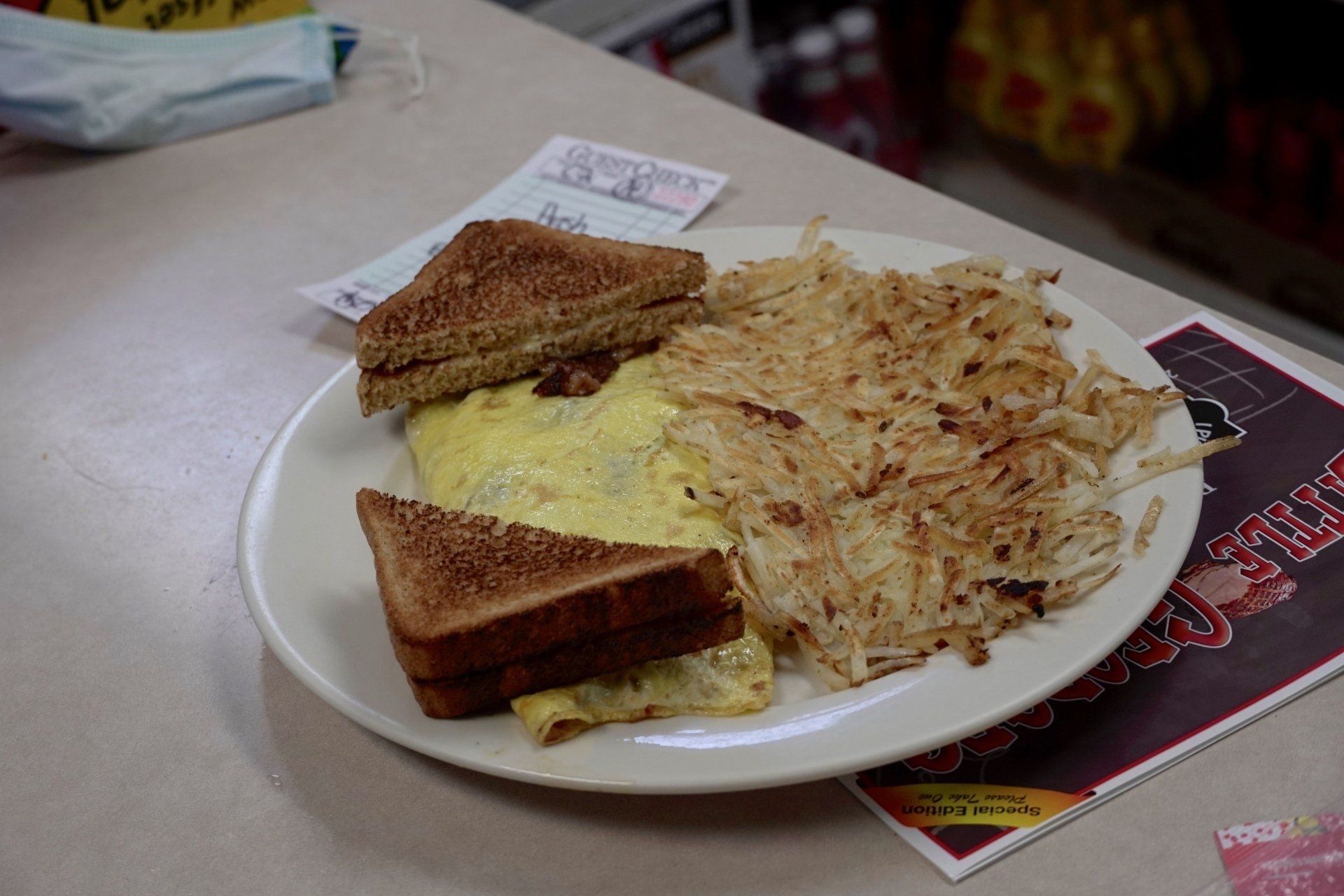 Little George's Restaurant Omelette and Hashbrowns