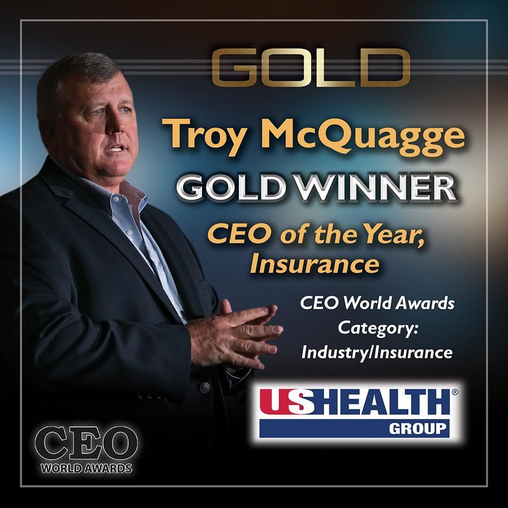 Troy McQuagge, CEO of USHEALTH Group, awarded Gold for CEO of the Year in Insurance.