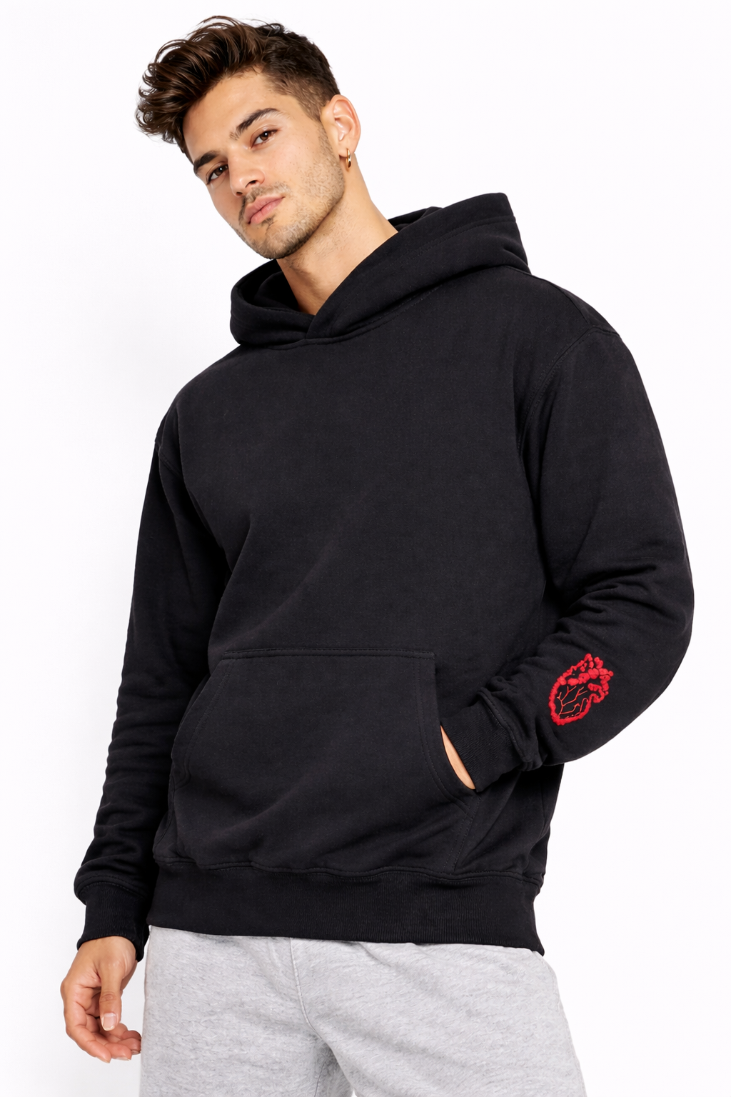 Heart on sleeve OC cropped hoodie
