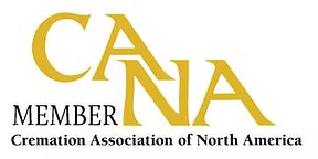 Gold logo for the Cremation Association of North America (CANA) with the text 