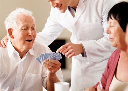 Playing cards in a nursing home