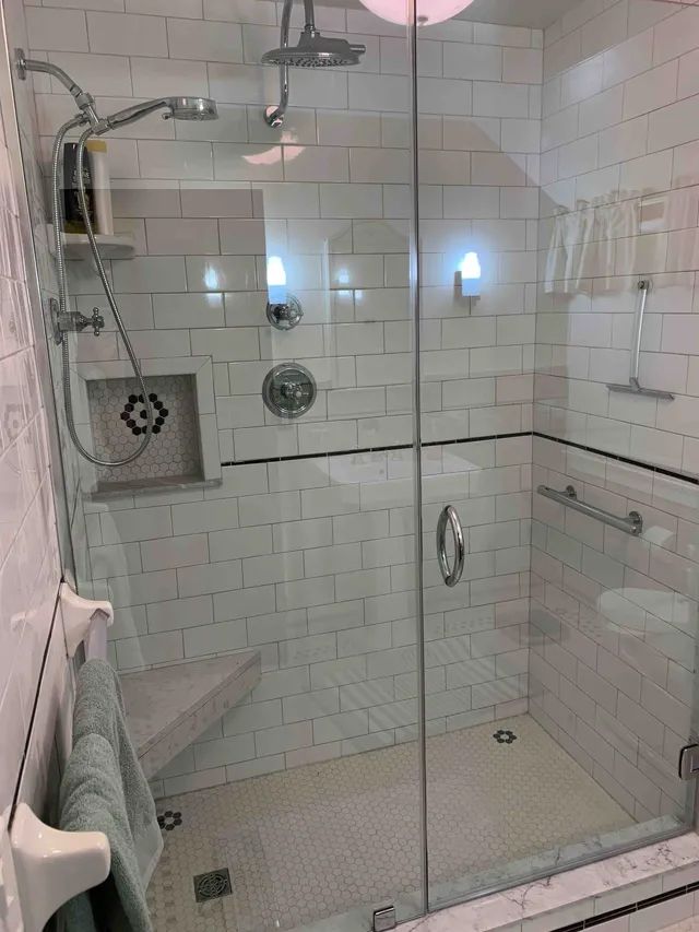 White Wall of Shower Room — Rochester, NY — Mallo Home Improvements