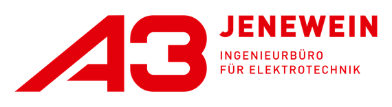 Ein rot-weißes Logo für eine Firma namens jenewein