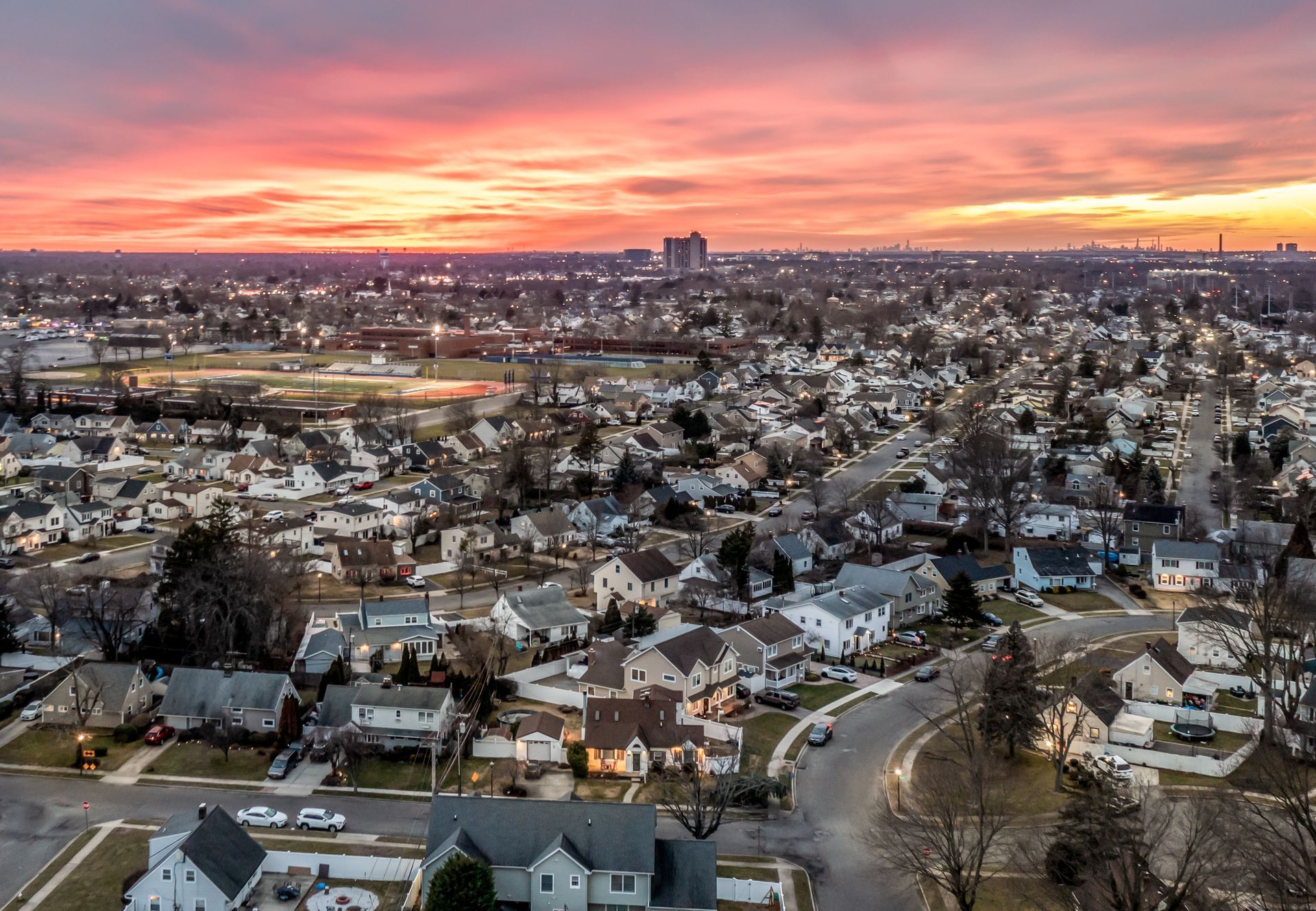 Photo of city skyline and river