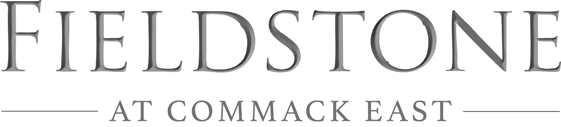Fieldstone at Commack logo in serif font with a line beneath the top word and bottom words.