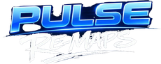 Blue and white stylized &ldquo;PULSE&rdquo; logo with handwritten &ldquo;R3MIX&rdquo; underneath on a white background