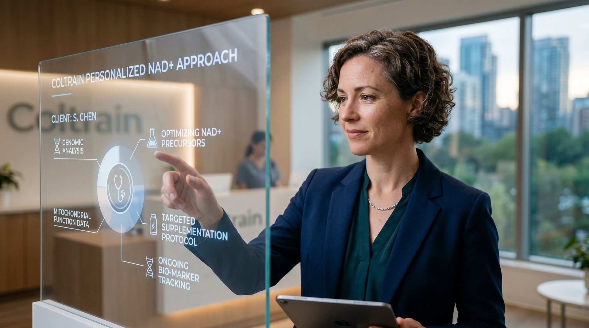 A person wearing athletic clothing measures their waist with a white tape measure.