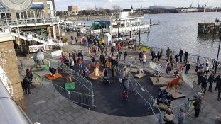 Mermaid Quay area after café demolition Cafe Demolition and Facade Refurbishment Cardiff