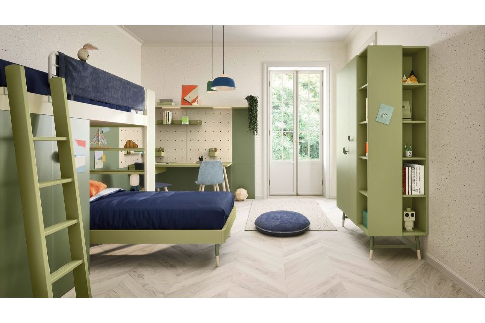 cameretta verde e blu