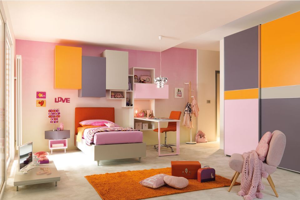 cameretta rosa e viola