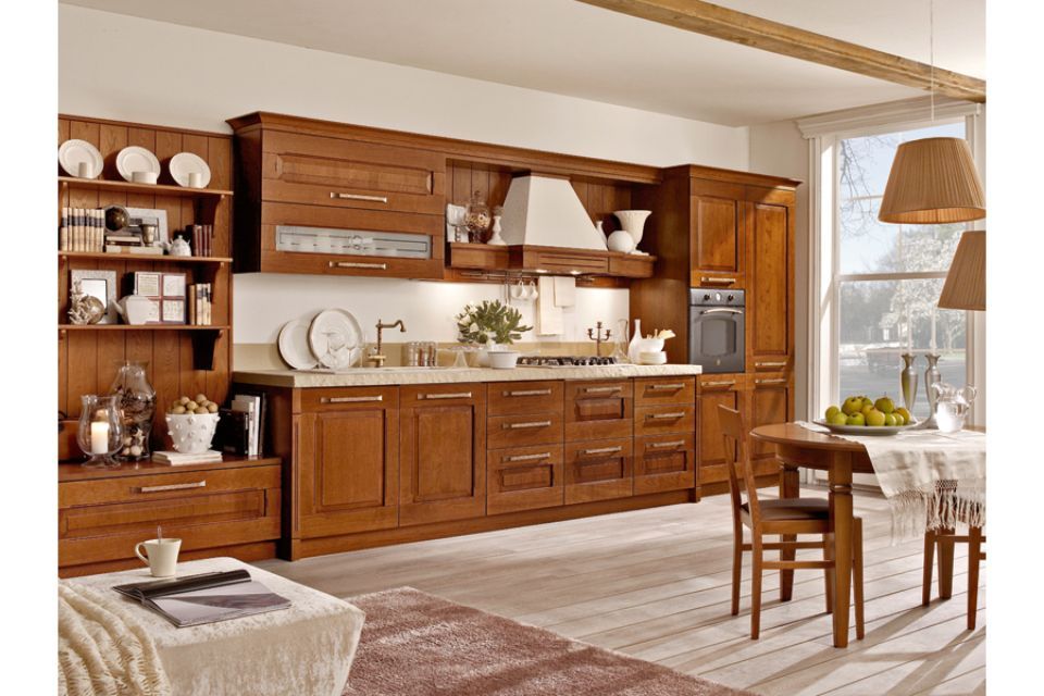 cucina rustica marrone scuro