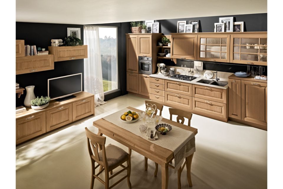 cucina rustica marrone chiaro