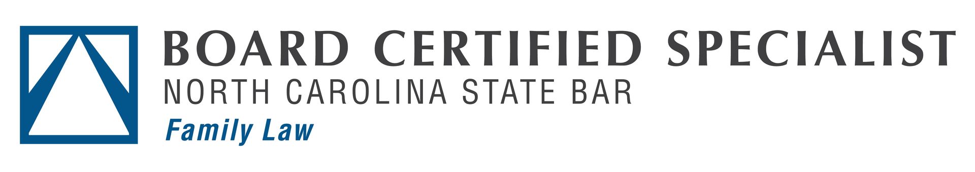 The logo for board certified specialist north carolina state bar family law