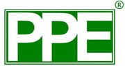 The logo for ppe glove uniform shoes is green and white.