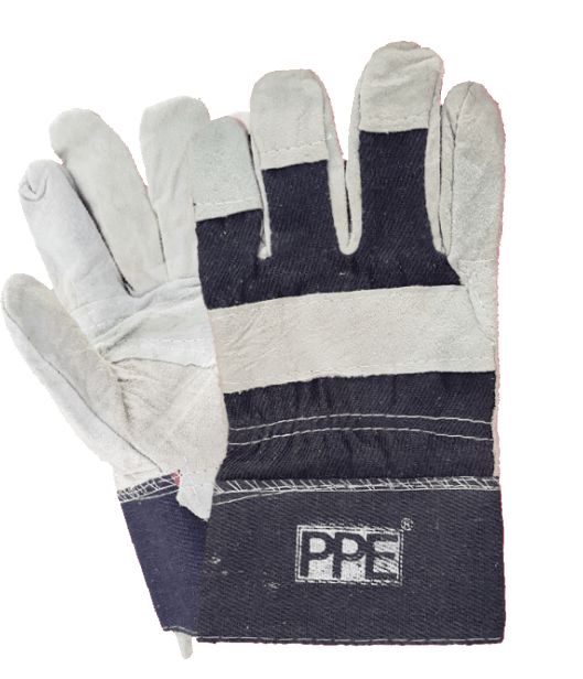 A pair of ppe gloves on a white background