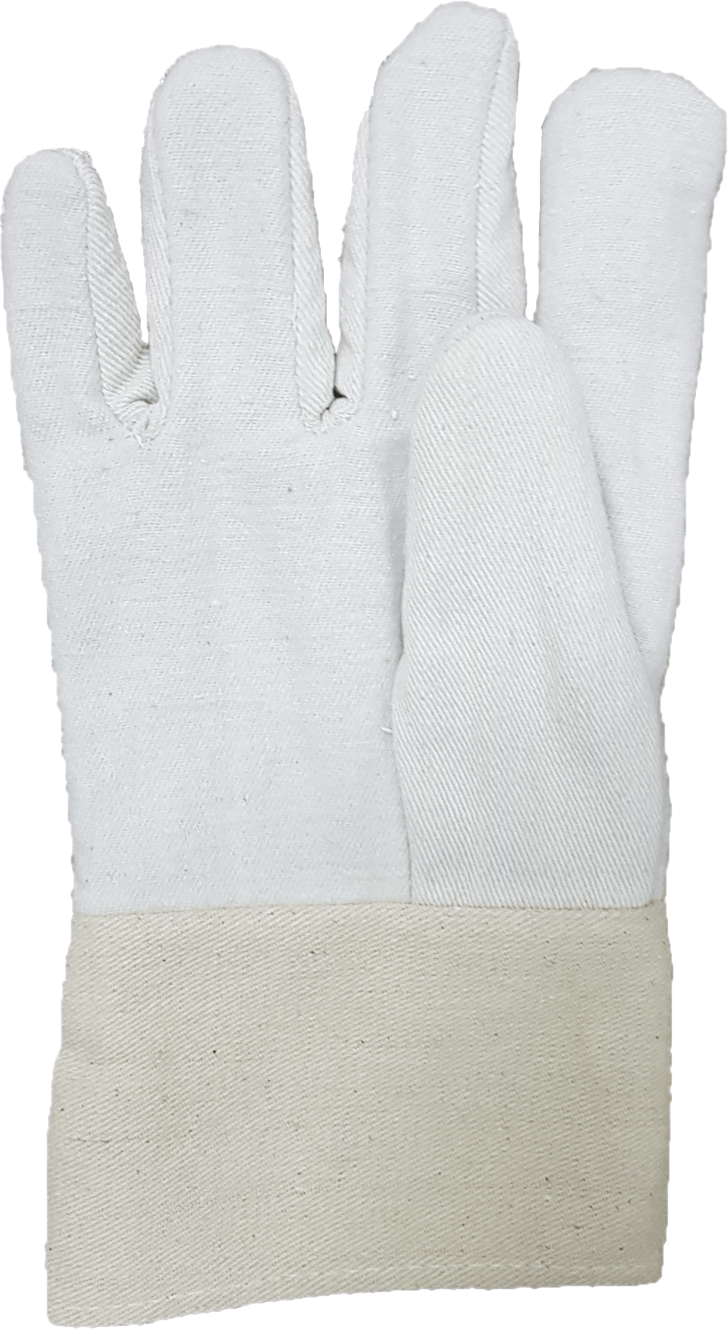 A pair of white gloves on a white background.